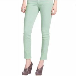 AG STEVIE ANKLE SLIM STRAIGHT mint green jeans 30